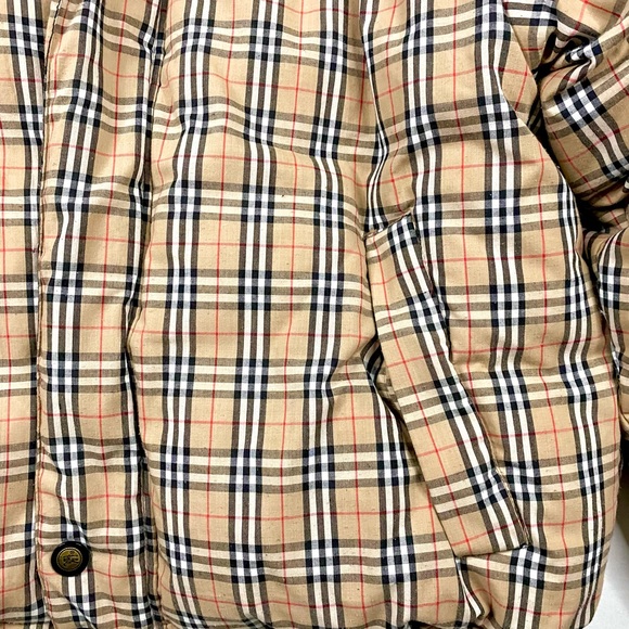 Men’s Burberry Plaid Check Monogram Goose Down Reversible Puffer Jacket - Picture 4 of 12